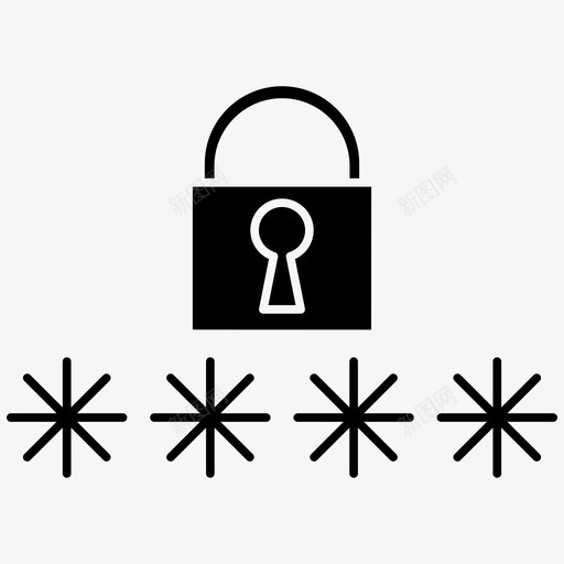 密码锁挂锁图标svg_新图网 https://ixintu.com 图标 安全 密码 挂锁 标志