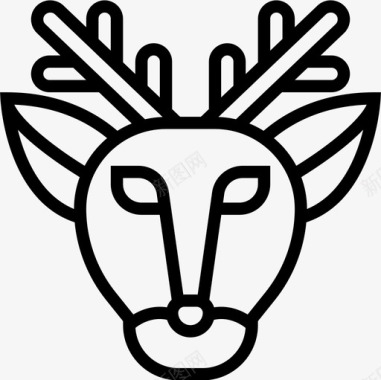 鹿复古装饰23线性图标图标