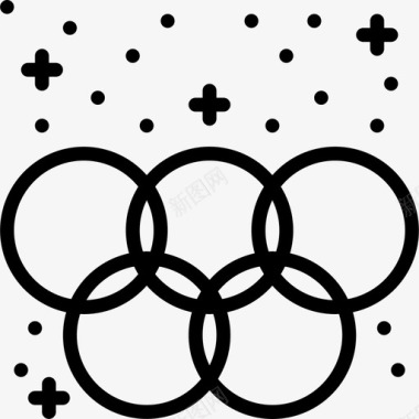 奥运会冬季运动25直线图标图标
