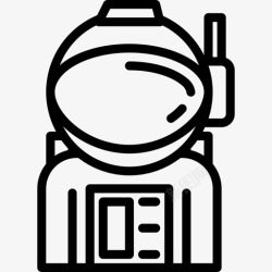 横屏地球与宇宙宇航员太空与宇宙3直线型图标高清图片