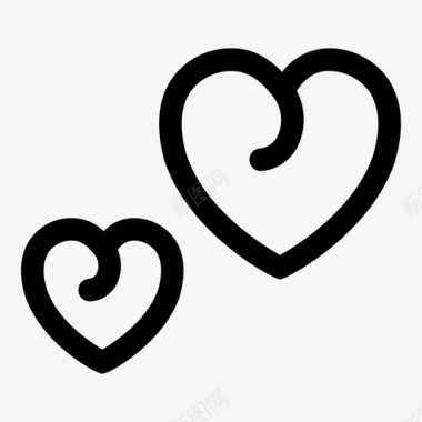 两颗心两颗爱浪漫图标图标