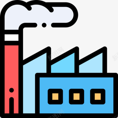 工厂污染9线颜色图标图标