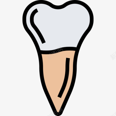 前磨牙牙齿19线形颜色图标图标