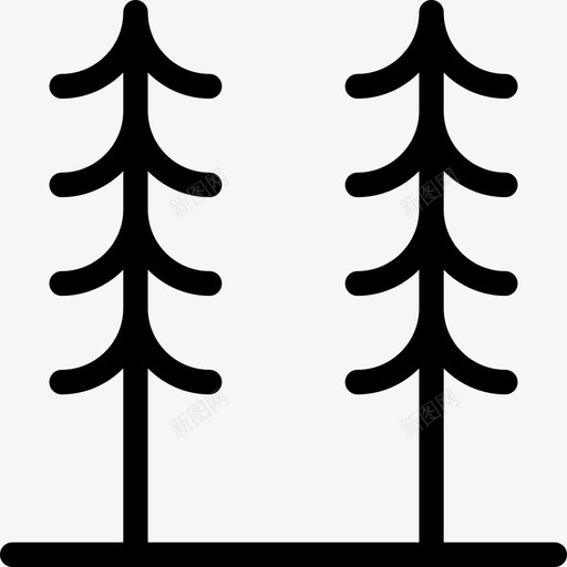 树木滑雪直线图标svg_新图网 https://ixintu.com 树木 滑雪 直线