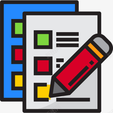 文件办公和商务15线性颜色图标图标