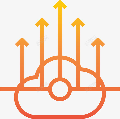 云计算云17梯度图标svg_新图网 https://ixintu.com 云计算 梯度