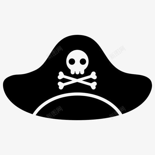 海盗帽帽子头饰图标svg_新图网 https://ixintu.com 头饰 帽子 海盗头盔 海盗字形图标 海盗帽