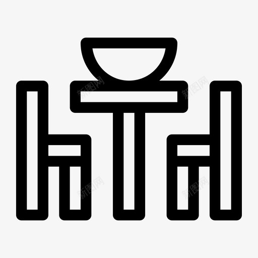 餐桌露营晚餐图标svg_新图网 https://ixintu.com 户外 晚餐 露营 餐桌