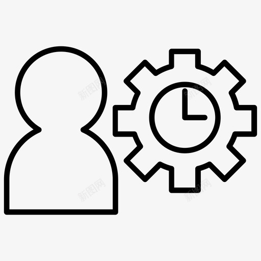 工人时钟持续时间图标svg_新图网 https://ixintu.com 大纲 工人 工具 持续时间 时钟 等待 长度