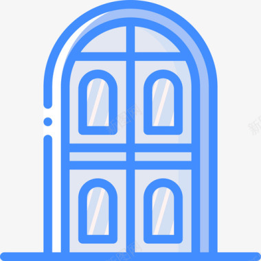 门建筑门4蓝色图标图标