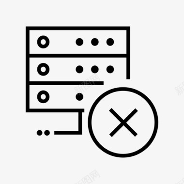 拒绝服务器数据库被阻止图标图标