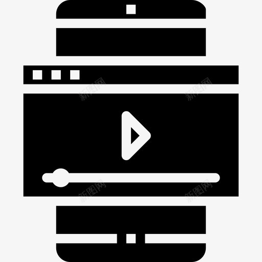 播放视频智能手机功能5填充图标svg_新图网 https://ixintu.com 填充 手机功能 播放 智能 视频