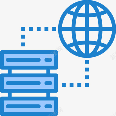 服务器通信网络5蓝色图标图标