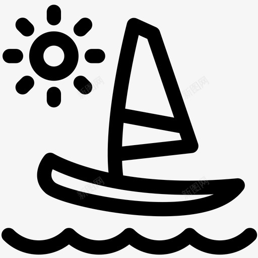 船帆帆船图标svg_新图网 https://ixintu.com 太阳 帆 帆船 旅行 海 船