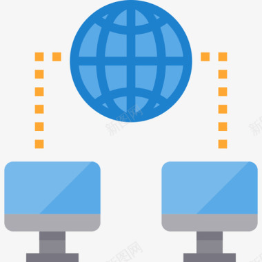 全球计算机网络3平面图标图标