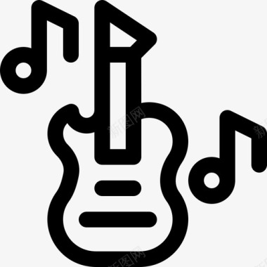 电吉他娱乐42线性图标图标