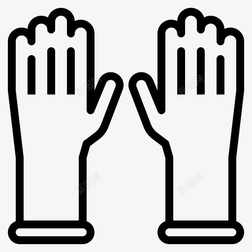 手套清洁防护图标svg_新图网 https://ixintu.com 手套 橡胶 清洁 防护