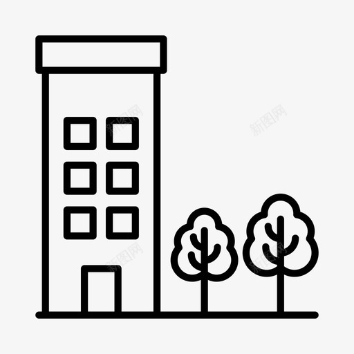 家公寓建筑图标svg_新图网 https://ixintu.com 公寓 城镇 建筑 村庄
