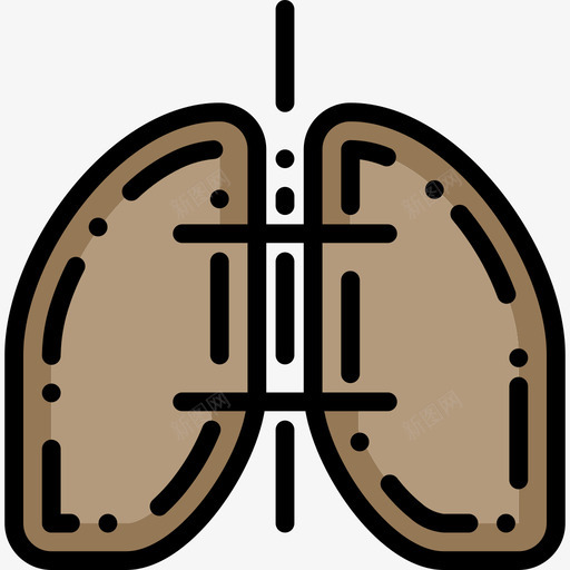 肺医疗和医院4线性颜色图标svg_新图网 https://ixintu.com 医疗和医院4 线性颜色 肺