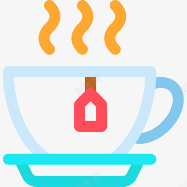 茶咖啡厅87线性颜色图标图标