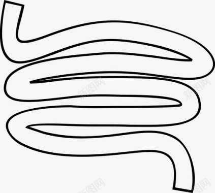 肠腹部解剖学图标图标