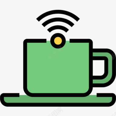 Wifi咖啡厅商务2线性颜色图标图标