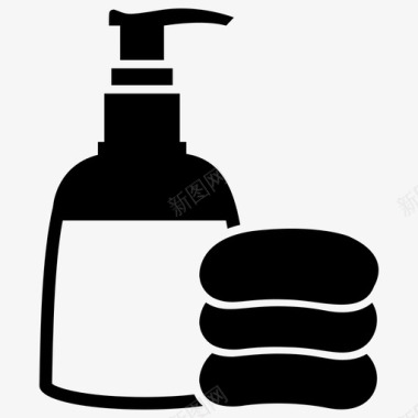 肥皂瓶浴室配件清洁设备图标图标