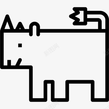 犀牛动物9直系图标图标