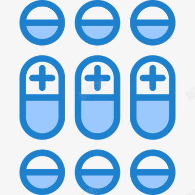 药片保健29蓝色图标图标