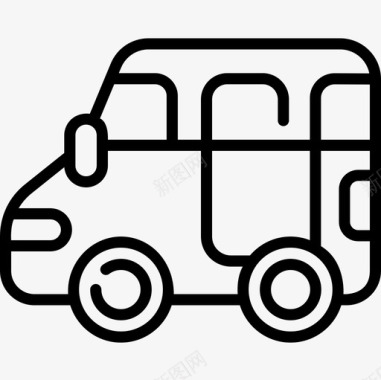 货车车辆和运输2直线图标图标