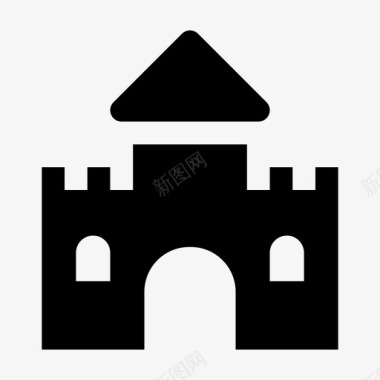 城堡建筑中世纪图标图标