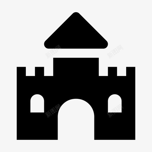 城堡建筑中世纪图标svg_新图网 https://ixintu.com 中世纪 公主 城堡 宫殿 建筑 故事 游乐场 铭文 飞人