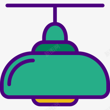 天花板灯家用11线颜色图标图标