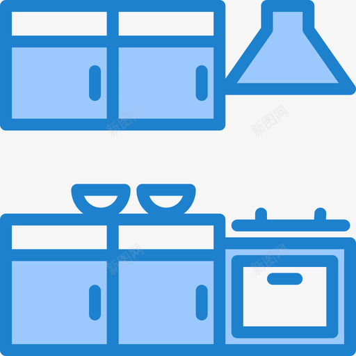 厨房用具家具和家用27蓝色图标svg_新图网 https://ixintu.com 厨房用具 家具 家用 蓝色