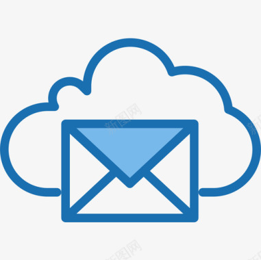 电子邮件网络和数据库23蓝色图标图标