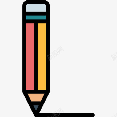 铅笔教育167线颜色图标图标