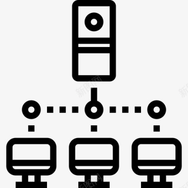 服务器计算机网络线性图标图标