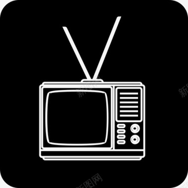 复古电视娱乐复古图标图标
