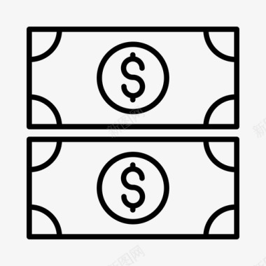 现金银行美元钞票图标图标