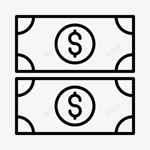 现金银行美元钞票图标svg_新图网 https://ixintu.com 现金 美元 货币 金融 钞票 银行