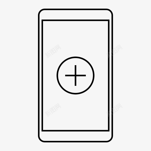 移动添加应用程序按钮图标svg_新图网 https://ixintu.com 应用程序 按钮 移动应用程序流 移动添加 线框