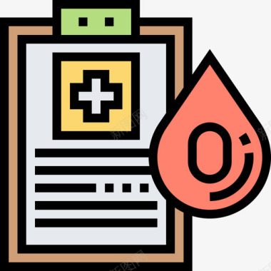 健康报告献血29线性颜色图标图标