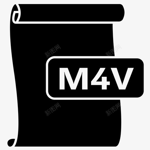 m4v文件格式m4v文件图标svg_新图网 https://ixintu.com m4v m4v文件 mp4 文件格式 视频文件