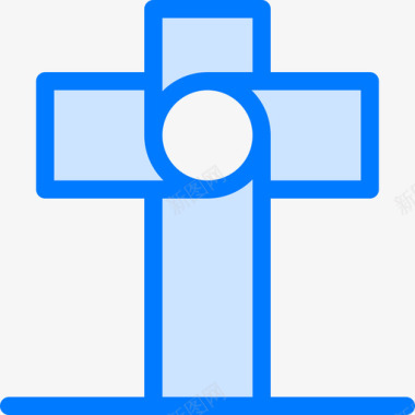 十字架万圣节100蓝色图标图标