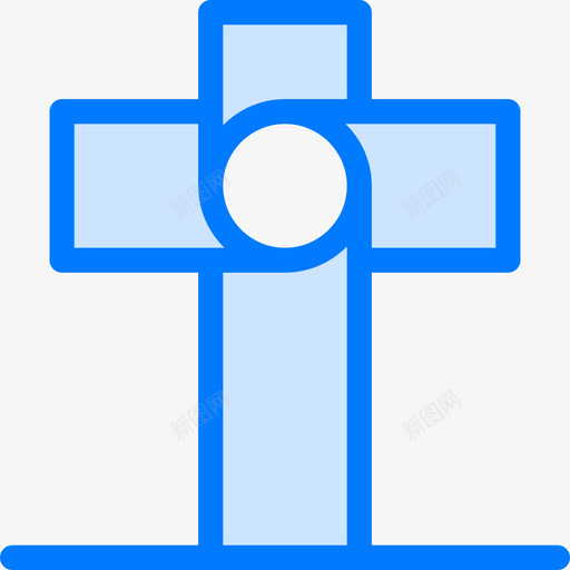 十字架万圣节100蓝色图标svg_新图网 https://ixintu.com 万圣节100 十字架 蓝色