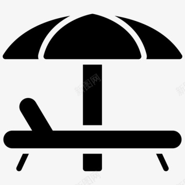 遮阳伞沙滩椅沙滩伞图标图标