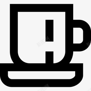 咖啡杯咖啡和茶3线性图标图标