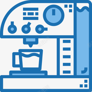咖啡机家用电器16蓝色图标图标