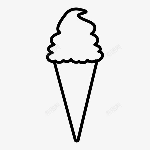 冰淇淋蛋卷食物图标svg_新图网 https://ixintu.com 冰淇淋 蛋卷 食物