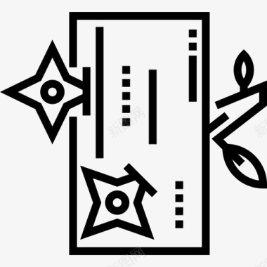 Shuriken忍者23线性图标图标